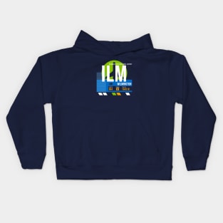 Wilmington (ILM) Airport // Retro Sunset Baggage Tag Kids Hoodie